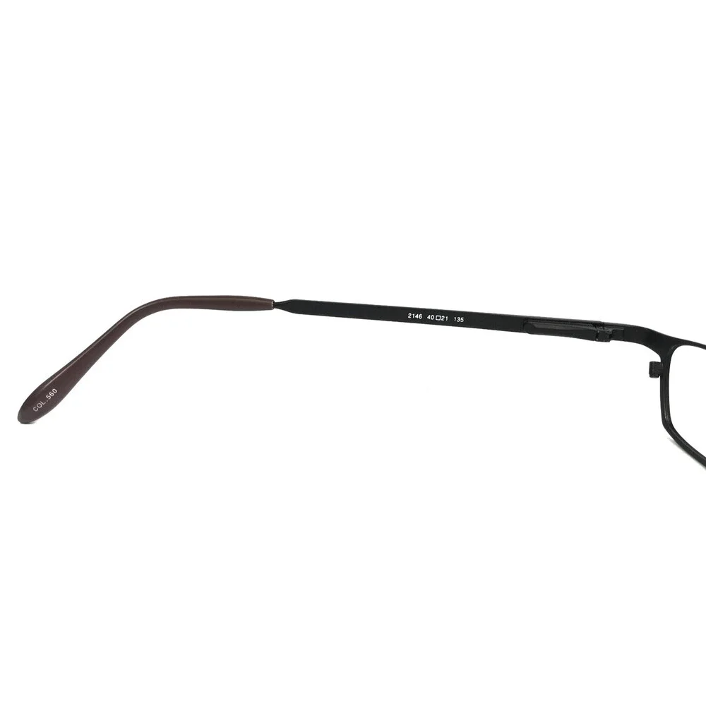 ogi Petite Eyeglasses Frames 2146 COL. 560 Black Rectangle Wire Rim 40-21-135